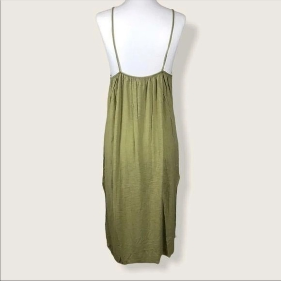 Green split MODAL dress criss cross sundress summer SMALL cami boho bohemian NEW - Picture 8 of 12
